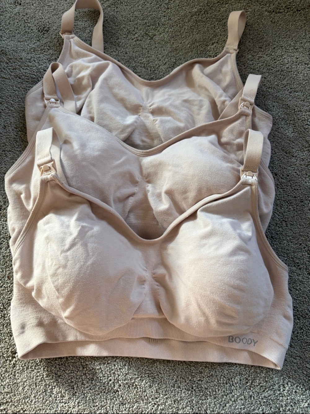 3 BOODY Nude Seamless Nursing Bras with Drop-Down Clips (Pack)
